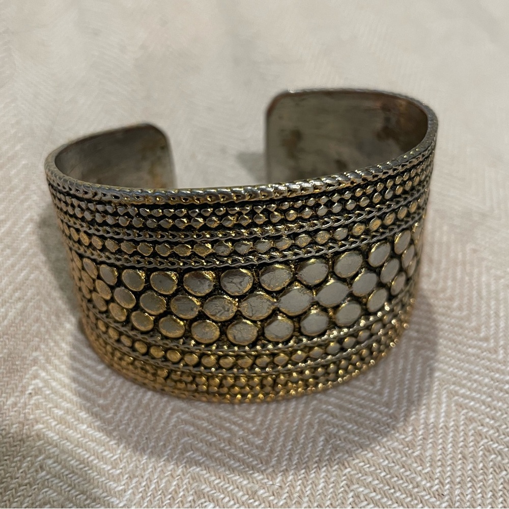Gold plated cuff bracelet.